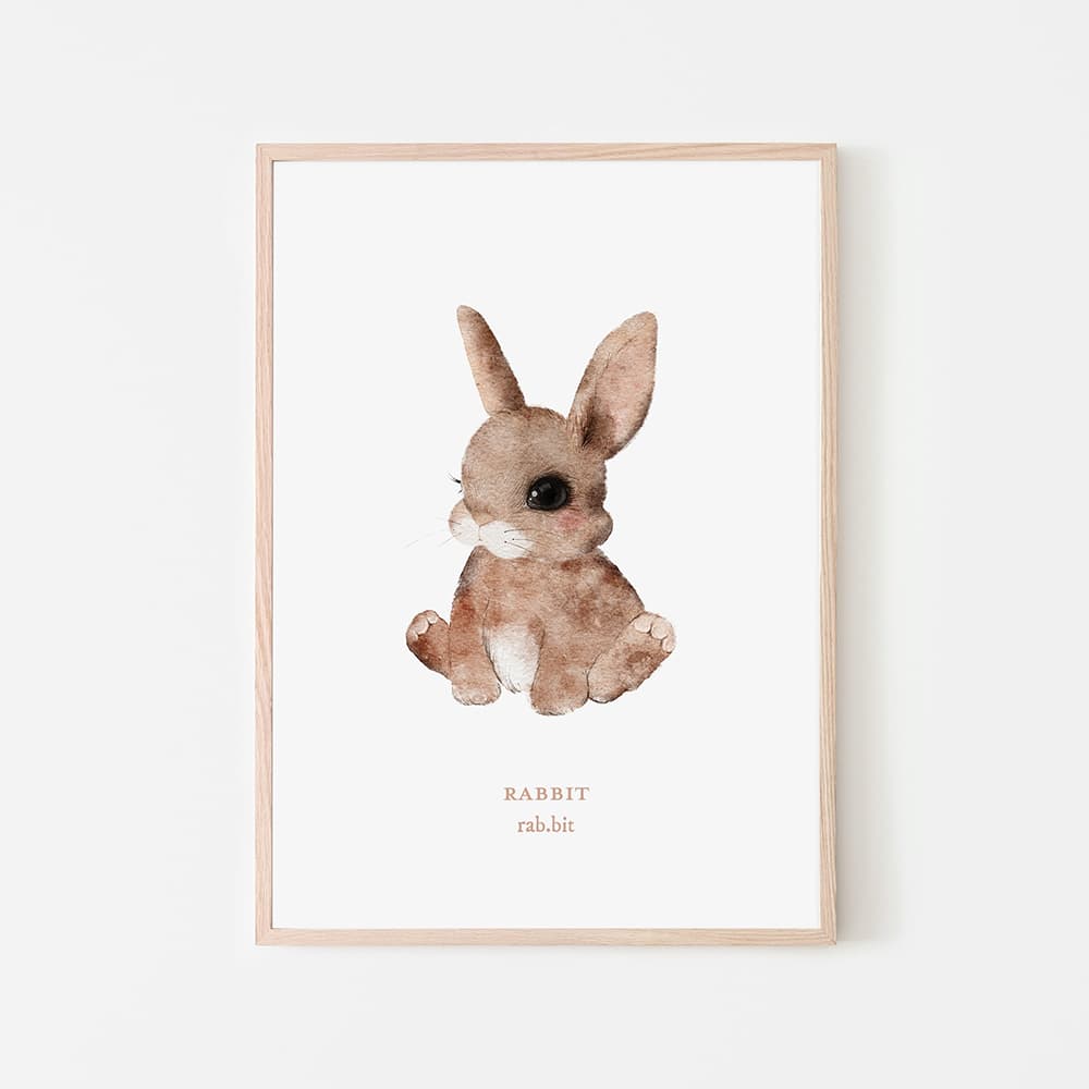 Watercolour Animals - Rabbit - Pompom Prints