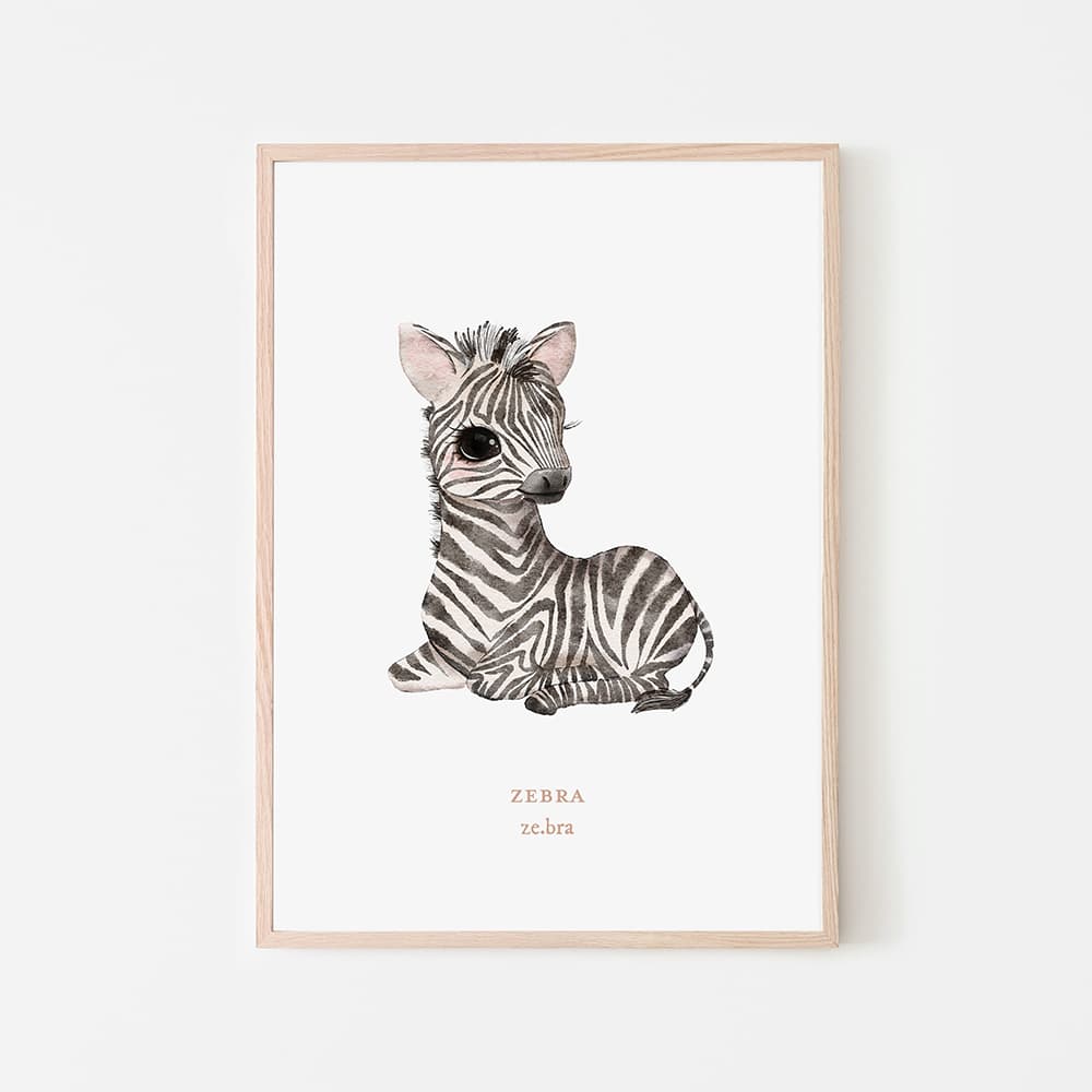 Watercolour Animals - Zebra - Pompom Prints
