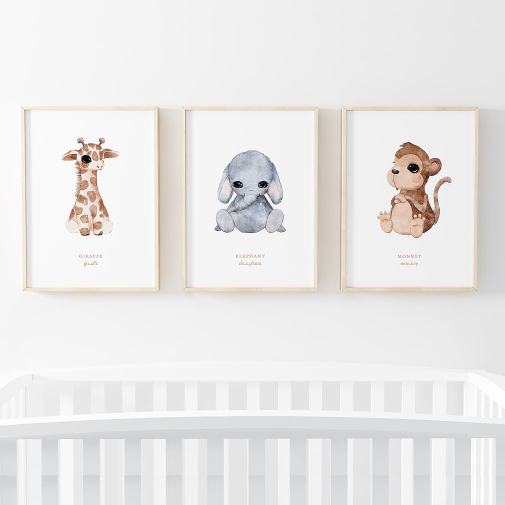 Watercolour Baby Animals - 3 set - Pompom Prints