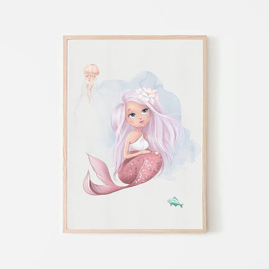 Watercolour Mermaids - Liliana - Pompom Prints