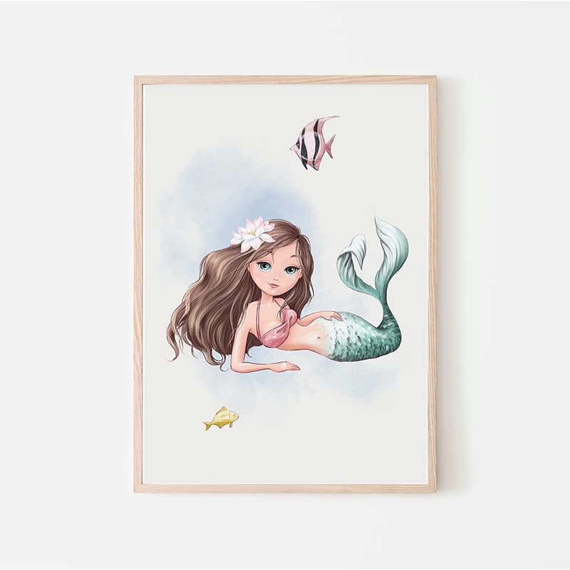 Watercolour Mermaids - Merelle - Pompom Prints