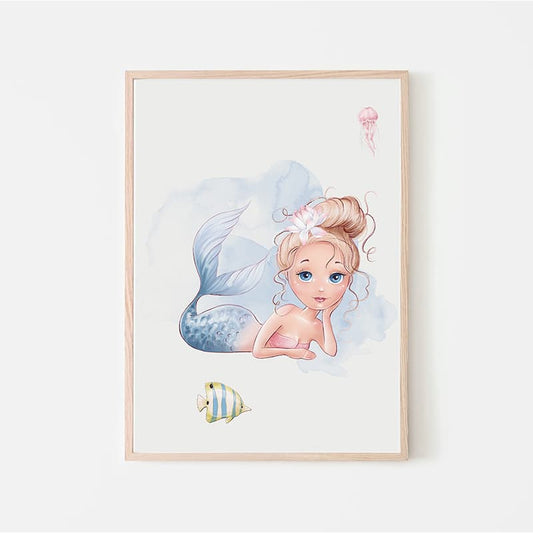 Watercolour Mermaids - Summer - Pompom Prints
