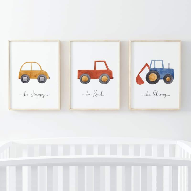 Watercolour Vehicles - 3 Set - Pompom Prints