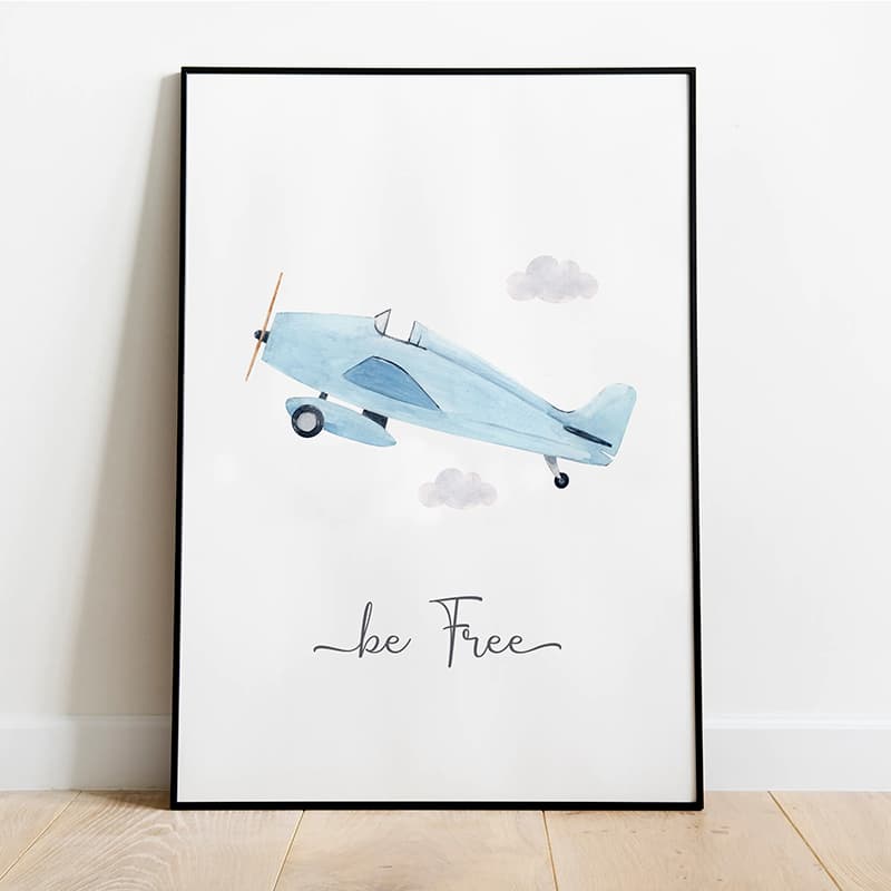 Watercolour Vehicles - Plane - Pompom Prints